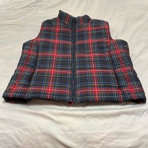 Talbots XL plaid puffer vest